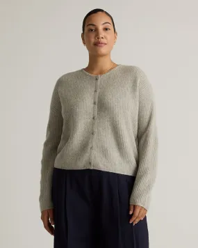 100% Yak Soft Rib Crew Cardigan