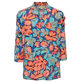 1980's Original Jams Surf Line International Blazer - Purple/Blue Floral