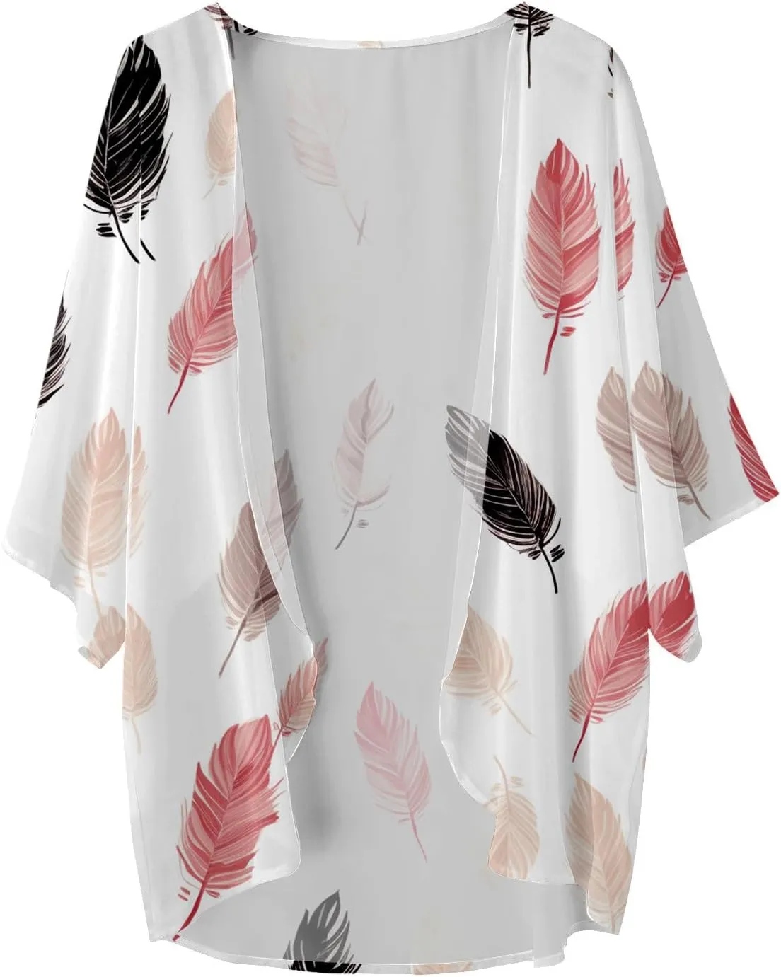 2023 Women's Casual Cardigan Puff Sleeve Floral Lightweight Coats Fall Open Front Cardigans Soft Draped Cardigan Jackets