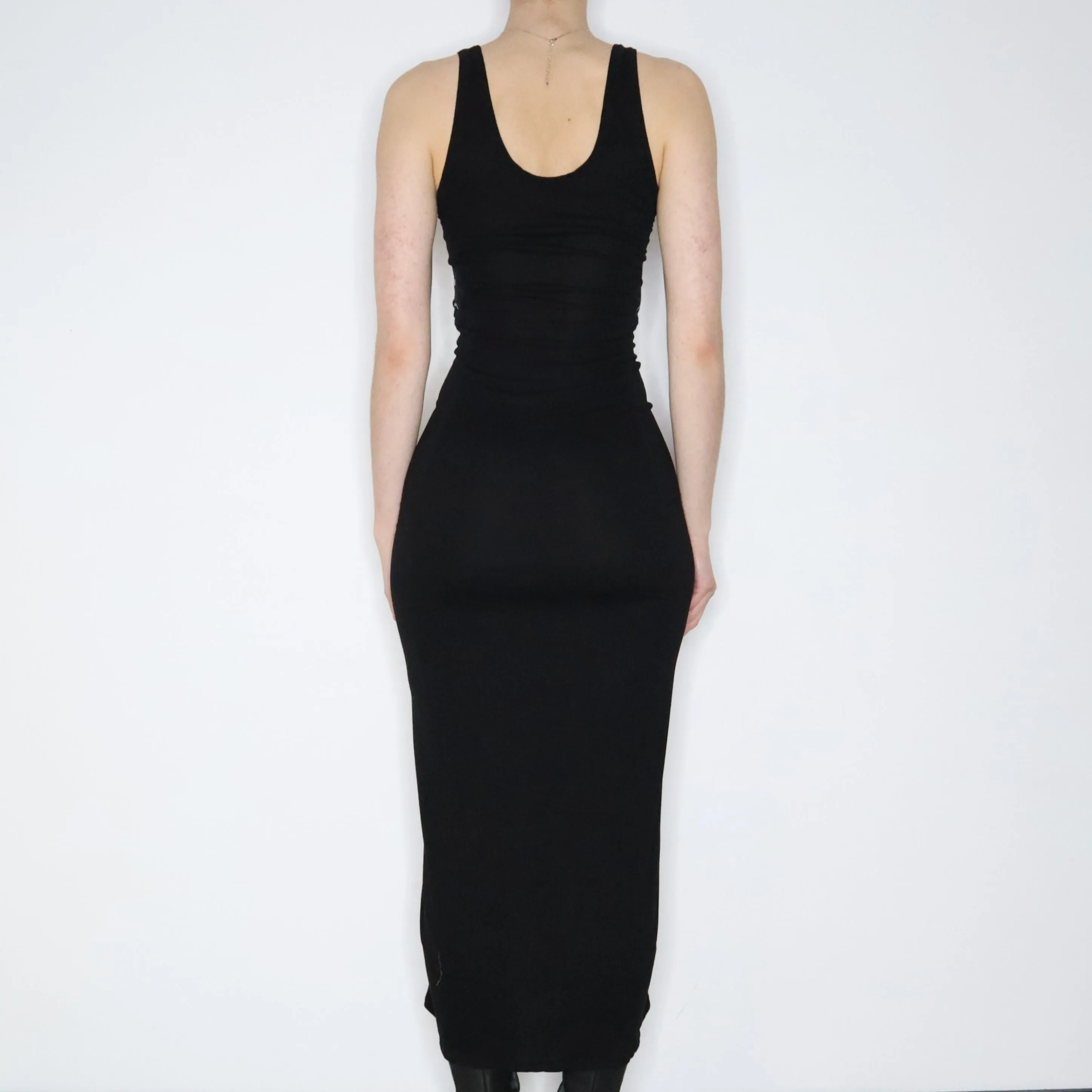 All Saints Black Corset Maxi Dress (Small) 