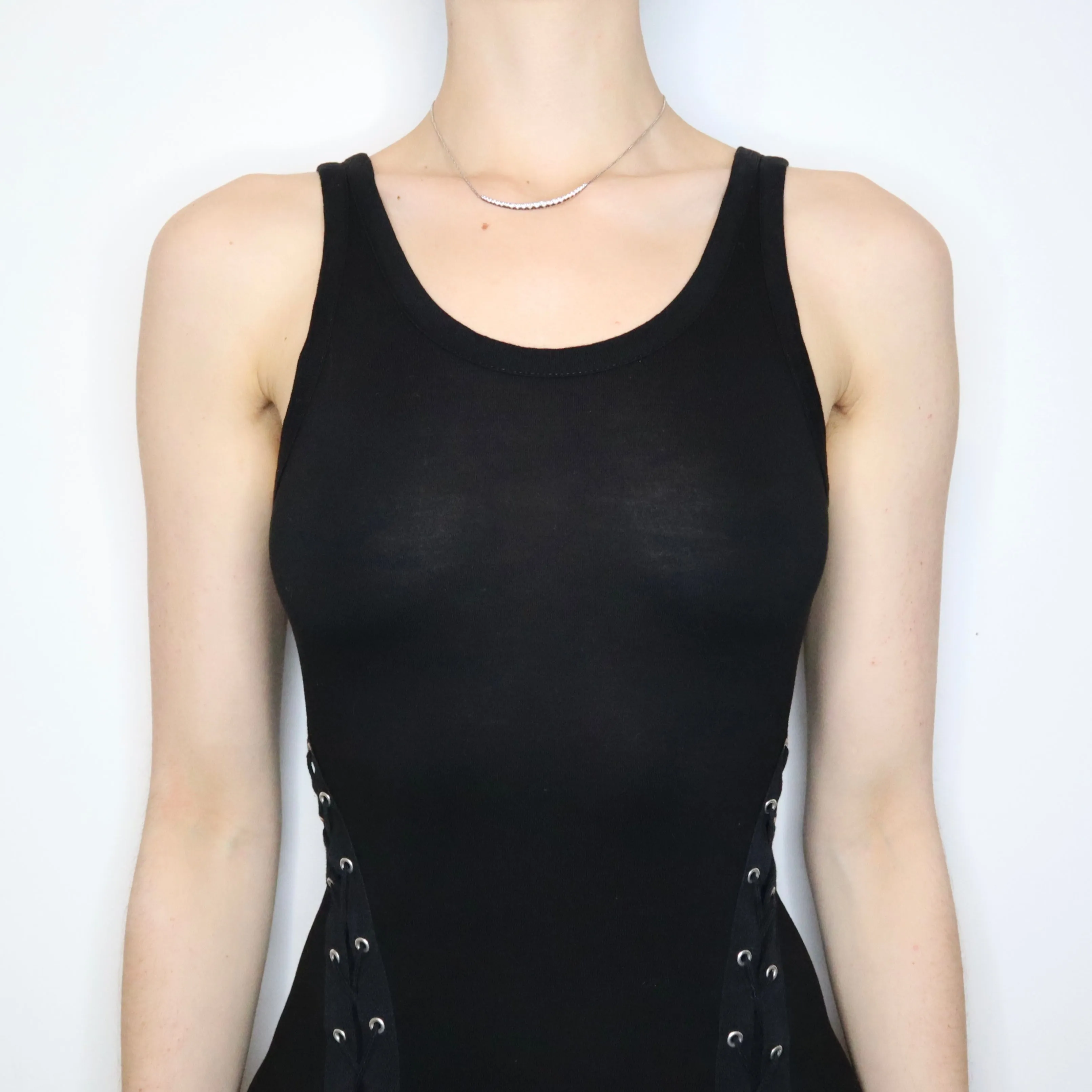 All Saints Black Corset Maxi Dress (Small) 