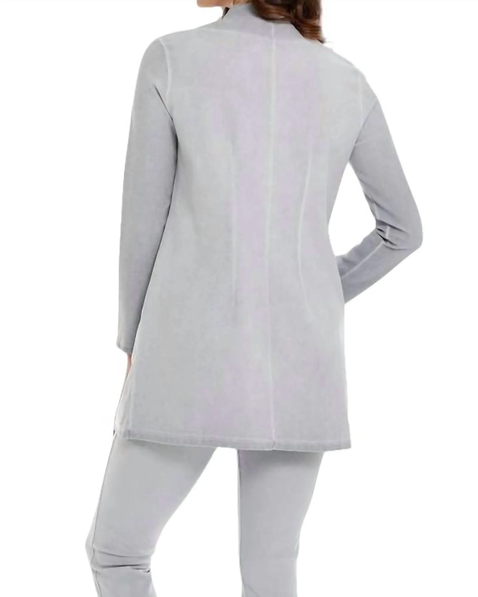 Amaya Long Grommet Jacket in Light Gray | Light Gray
