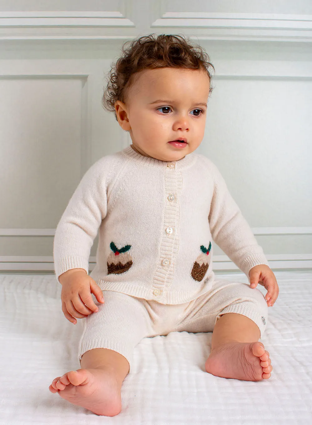 Baby Christmas Pudding Cardigan