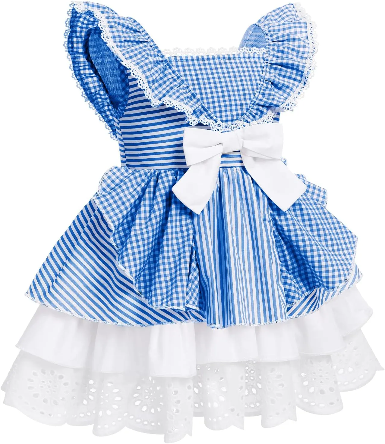 Baby Girl Tutu Dress Summer Sleeveless Plaid Princess Birthday Party Dresses Flower Bowknot Sundress with Headband Set