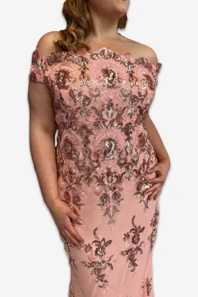 Bardot Plus Size Maxi Dress with Sequin Detail Blush/Peach