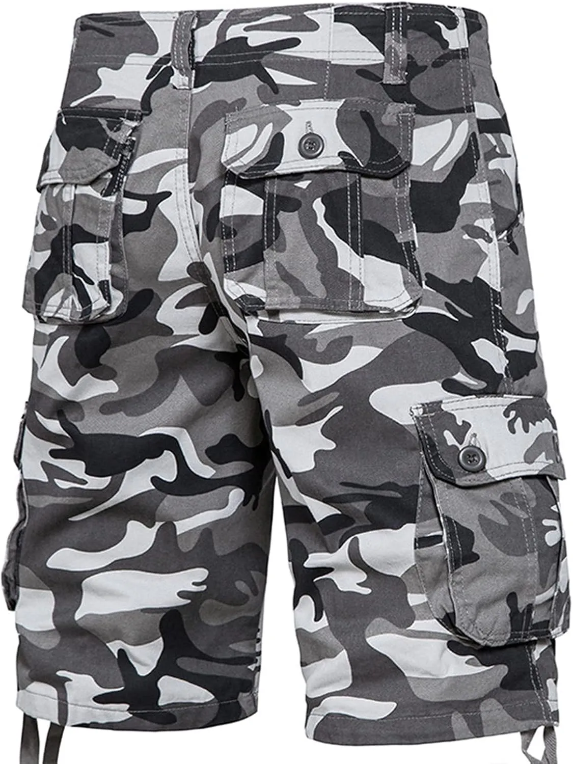 Camo Shorts Men Cargo Pants Summer Casual Camouflage Print Shorts with 6 Pockets Relaxed Fit Casual Bermuda Shorts