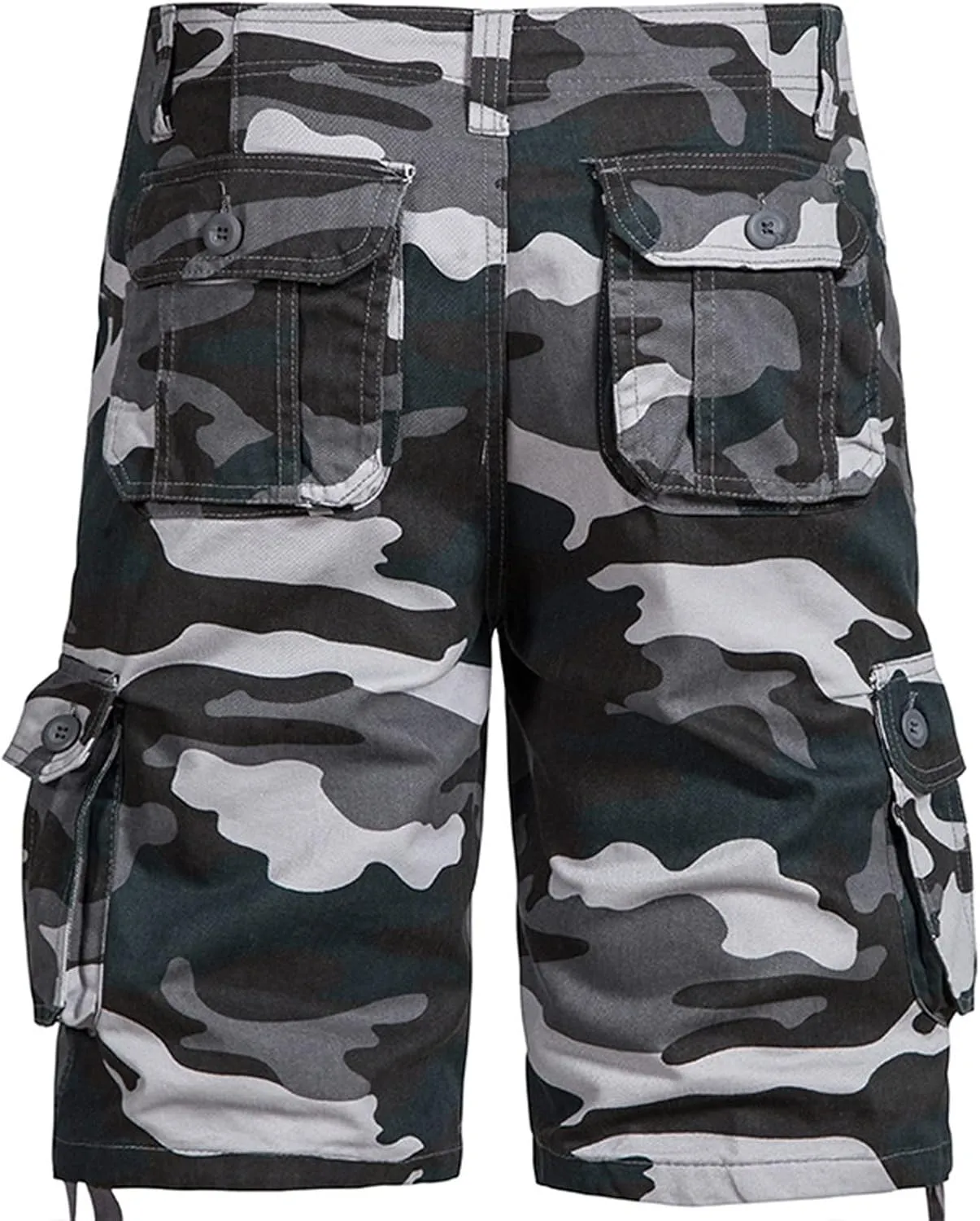 Camo Shorts Men Cargo Pants Summer Casual Camouflage Print Shorts with 6 Pockets Relaxed Fit Casual Bermuda Shorts