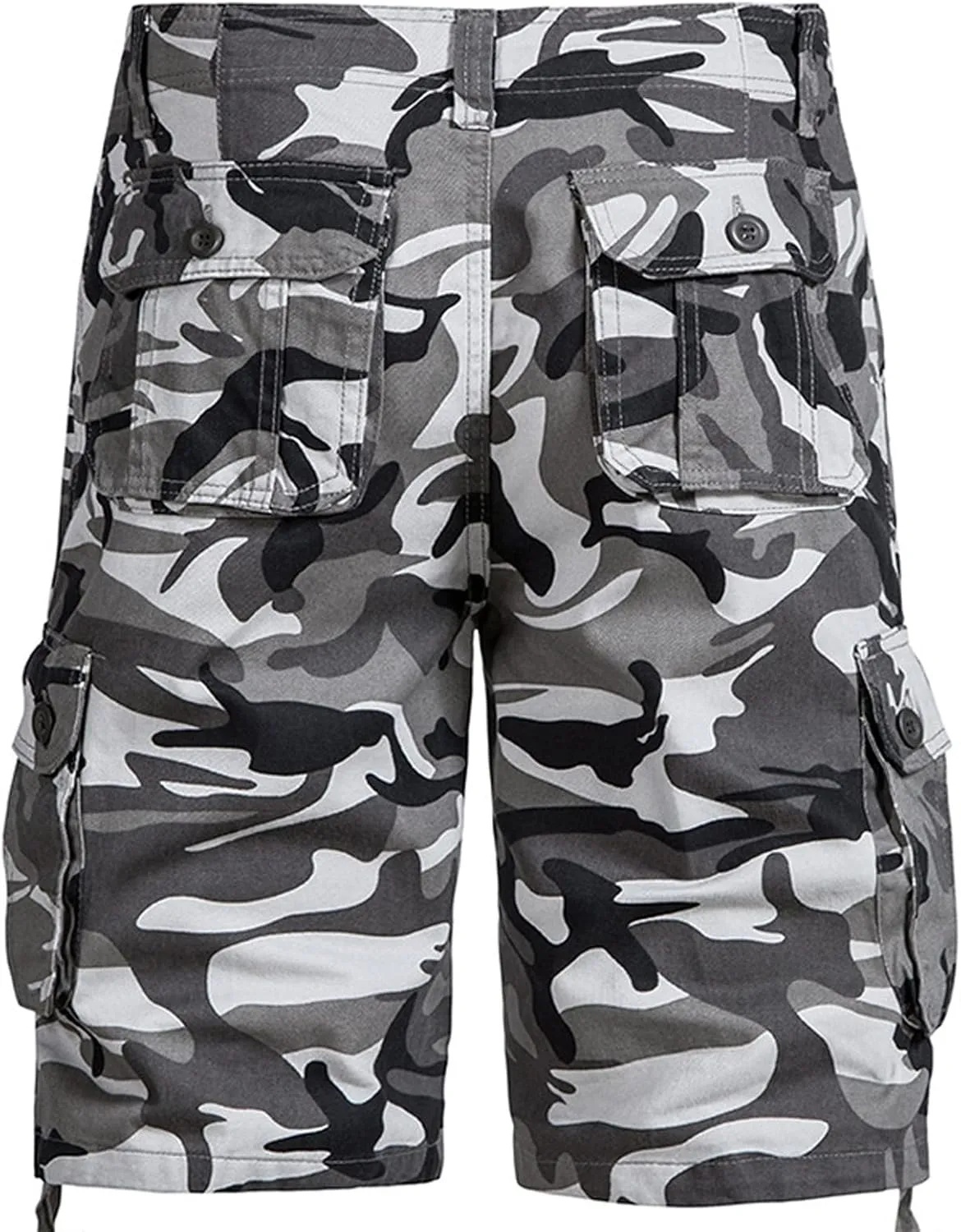 Camo Shorts Men Cargo Pants Summer Casual Camouflage Print Shorts with 6 Pockets Relaxed Fit Casual Bermuda Shorts