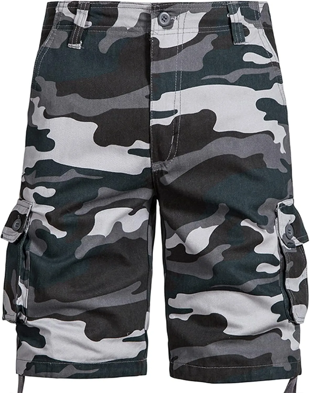 Camo Shorts Men Cargo Pants Summer Casual Camouflage Print Shorts with 6 Pockets Relaxed Fit Casual Bermuda Shorts
