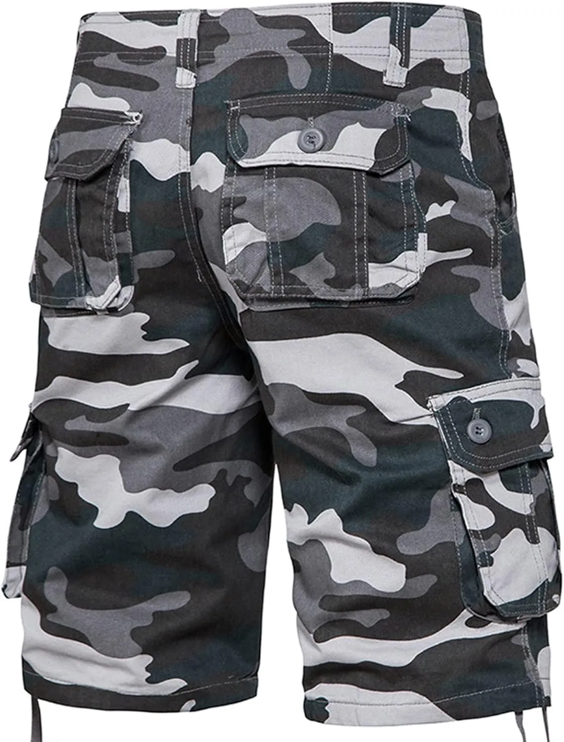 Camo Shorts Men Cargo Pants Summer Casual Camouflage Print Shorts with 6 Pockets Relaxed Fit Casual Bermuda Shorts