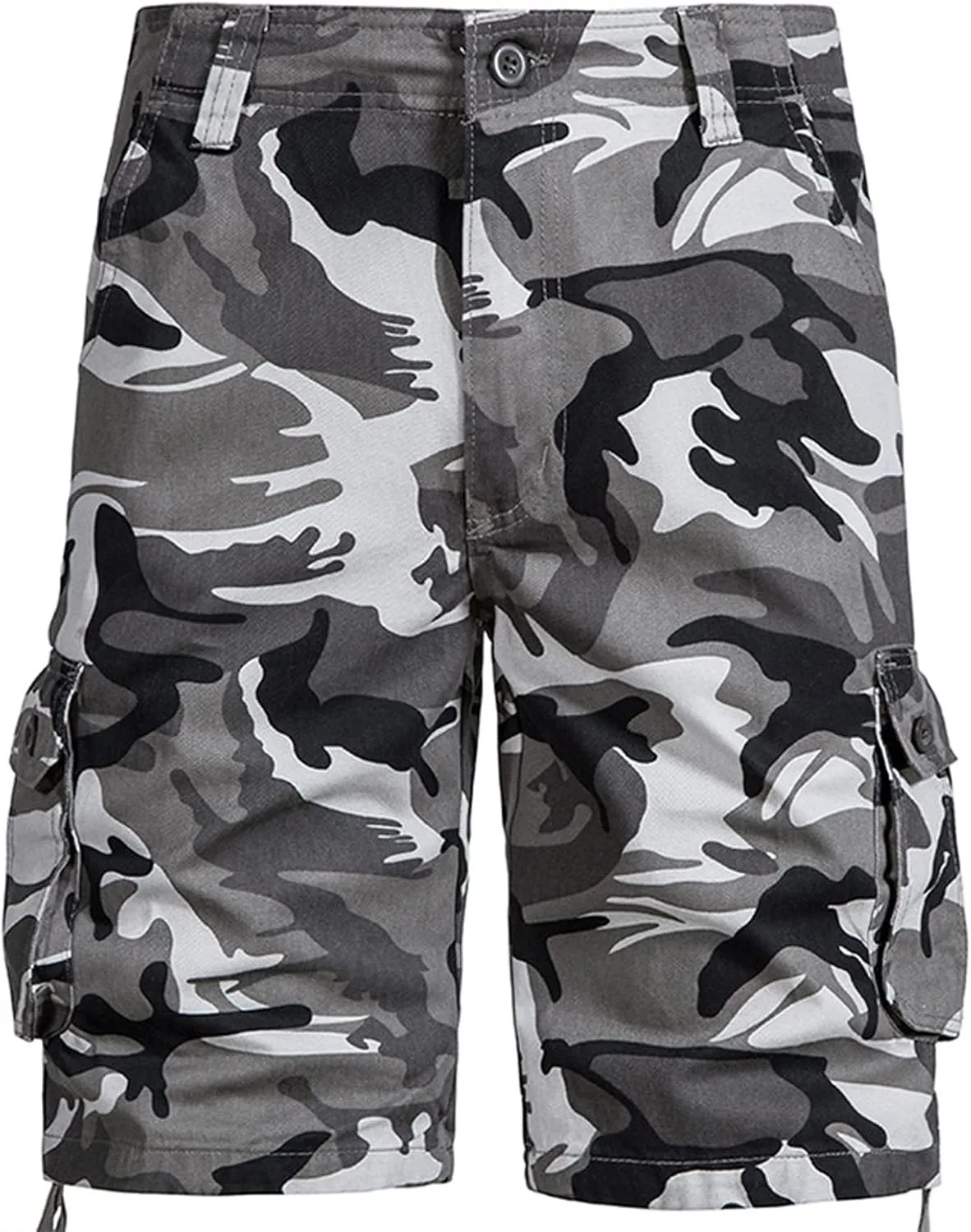 Camo Shorts Men Cargo Pants Summer Casual Camouflage Print Shorts with 6 Pockets Relaxed Fit Casual Bermuda Shorts