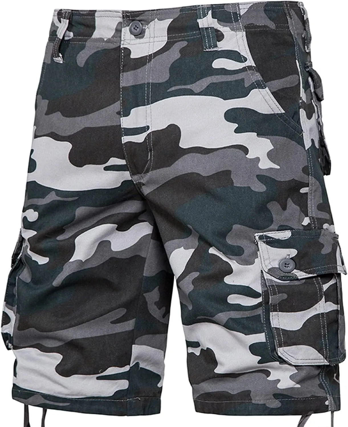 Camo Shorts Men Cargo Pants Summer Casual Camouflage Print Shorts with 6 Pockets Relaxed Fit Casual Bermuda Shorts