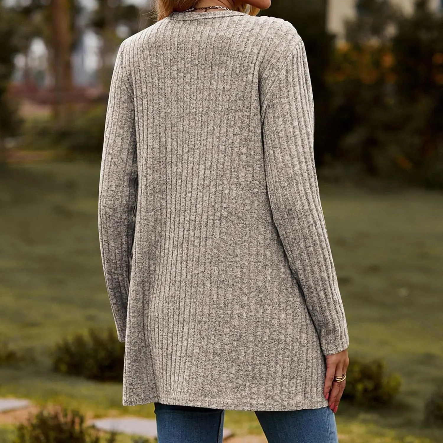 Cardigan Sweaters for Women Fall Casual Open Front Button Down Long Sleeve Cardigan Soft Lightweight Jacket