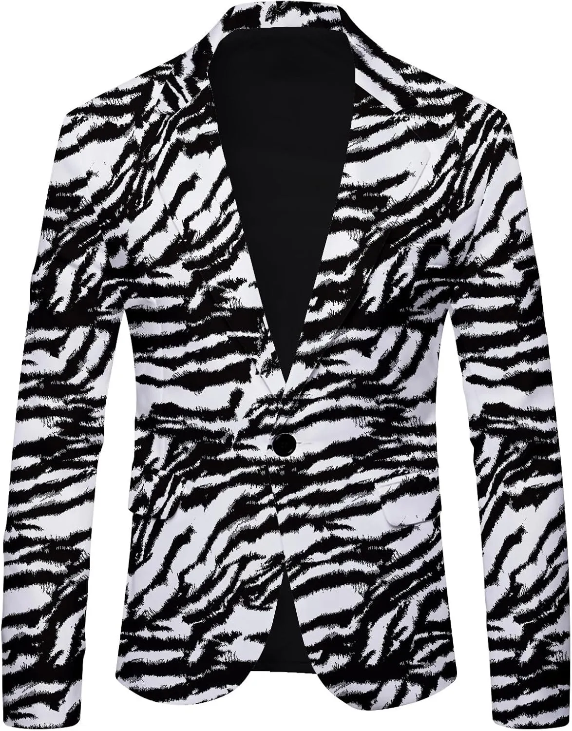 Christmas Blazer for Mens, Ugly Xmas Santa Claus Snowflake Print Tuxedo Suit Jacket One Button Lapel Party Blazers