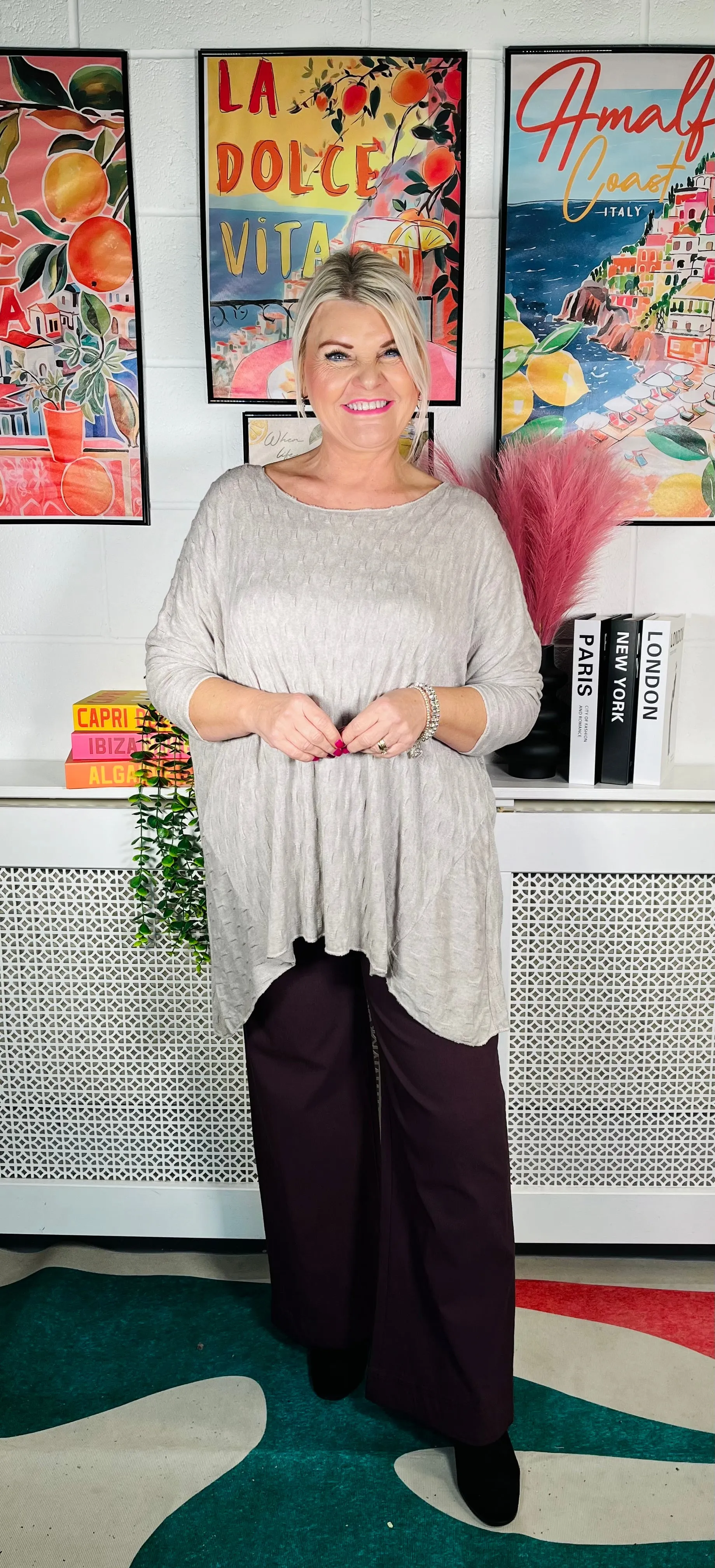 Daphne Wide Leg Trousers - Plum