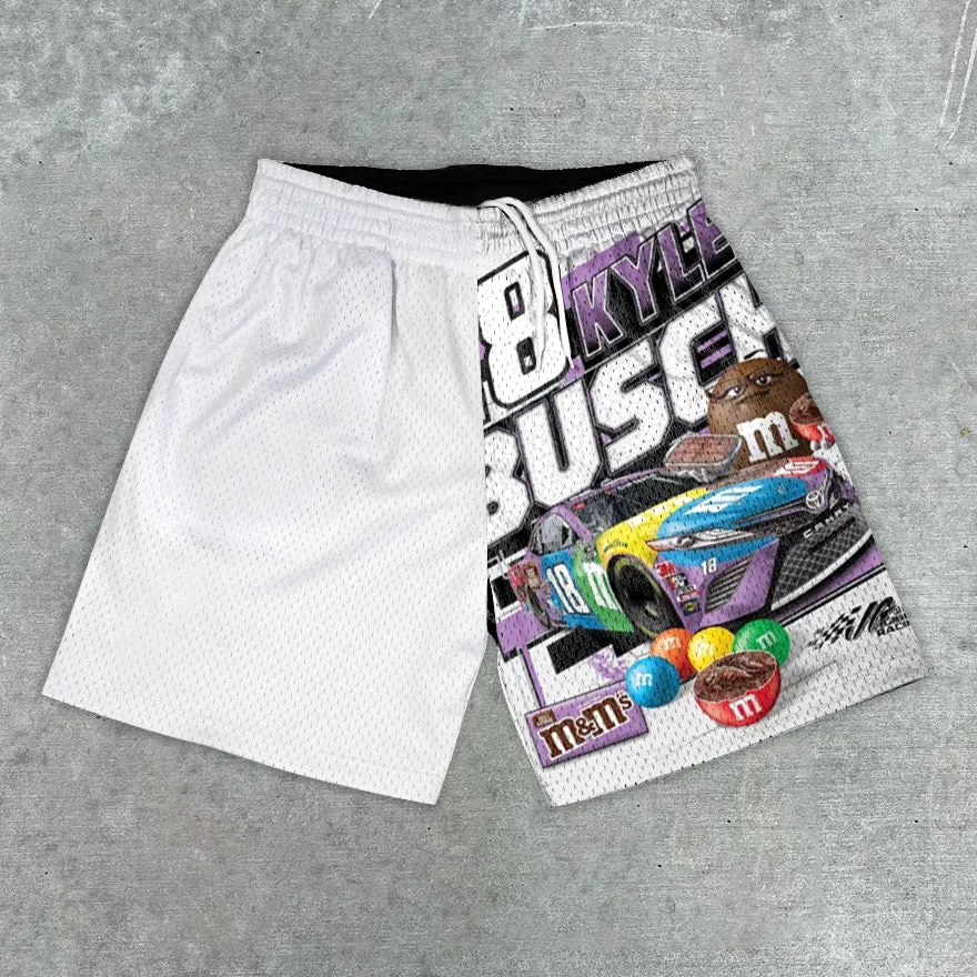 Fashion casual preppy racing print shorts