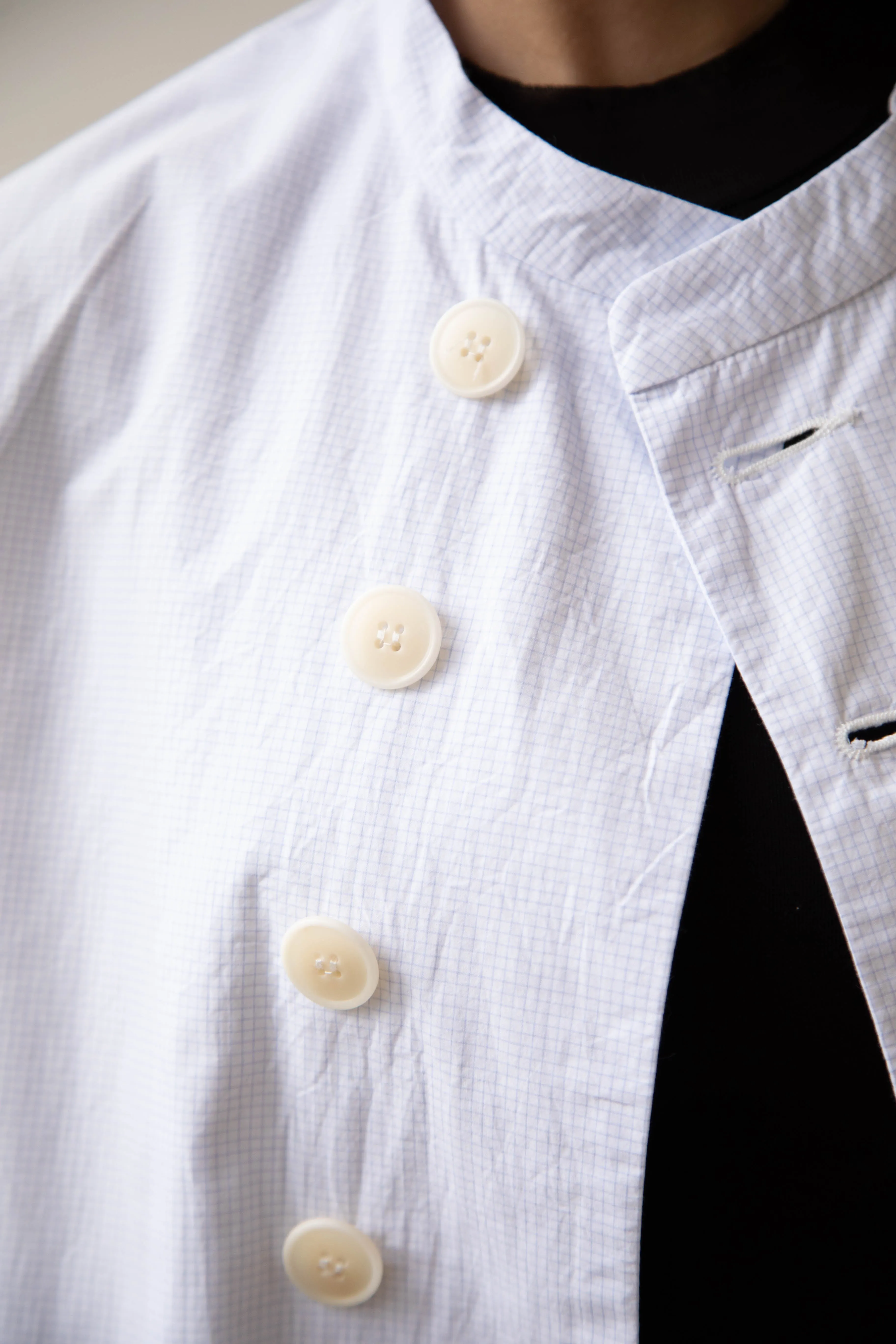 Gauze | Micro Check Blazer in Light Blue