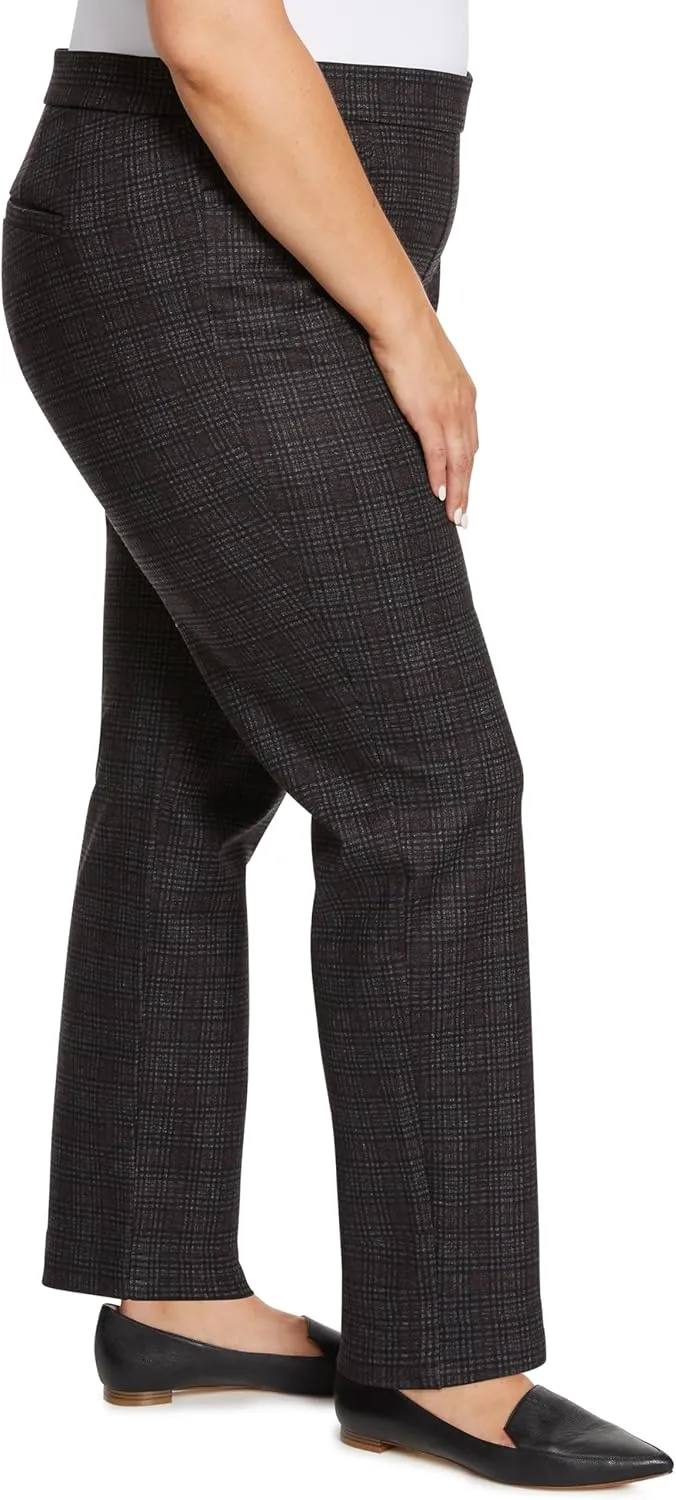 Gloria Vanderbilt Women's Pull on Trouser 4 Pocket Mid Rise Straight Leg Pant Plus