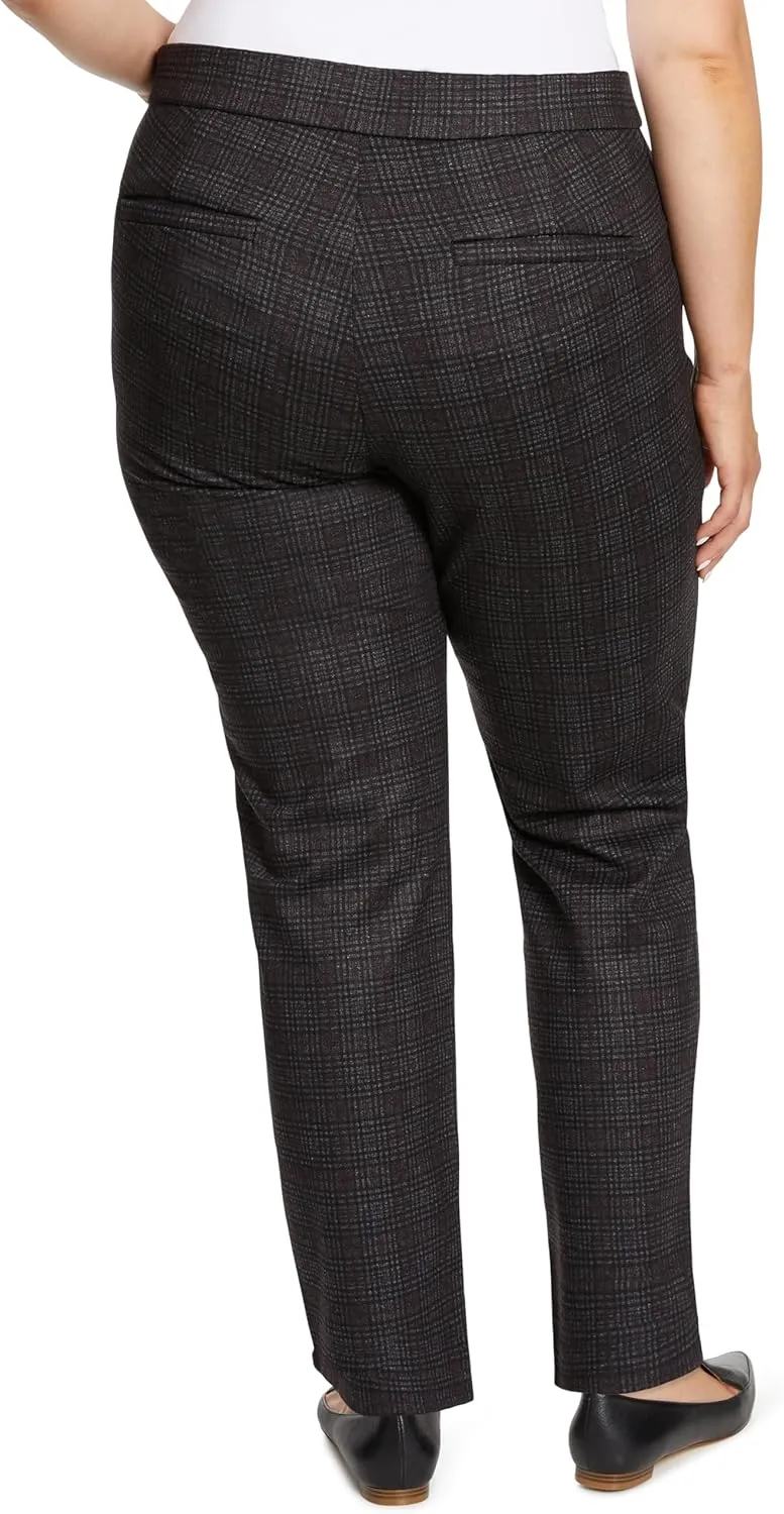 Gloria Vanderbilt Women's Pull on Trouser 4 Pocket Mid Rise Straight Leg Pant Plus