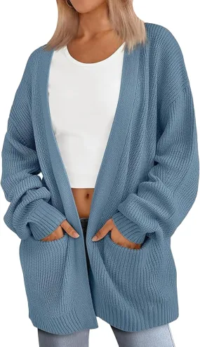 GORIFE Women's Soft Open Front Oversized Casual Loose Fit Cardigan Sweater Fall Chunky Knit Sweater Cardigan