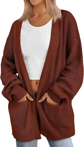 GORIFE Women's Soft Open Front Oversized Casual Loose Fit Cardigan Sweater Fall Chunky Knit Sweater Cardigan