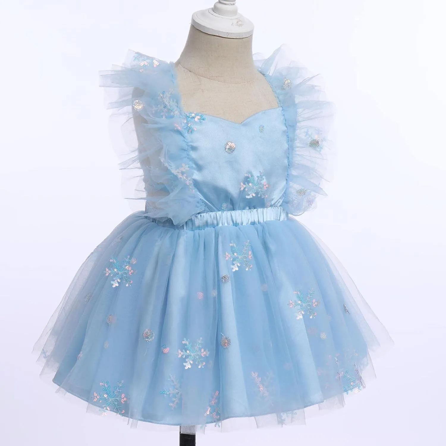 IDOPIP Baby Girls Butterfly Tutu Dress Summer Sleeveless Backless Lace Princess Birthday Party Dress with Headband Outfit