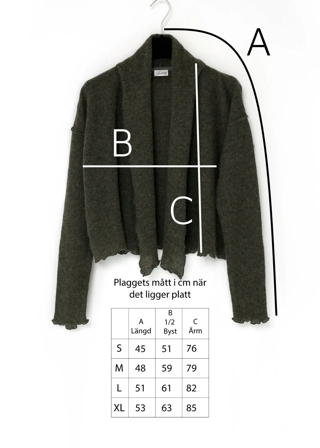 Kashmir cardigan med draperad sjalkrage - Loden green