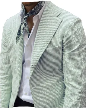 Leisure Men Seersucker Sports Coat Light Summer Jacket Mens Seersucker Blazer Mens Beach Outfit
