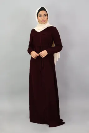 Mahogany Deluxe Soft Zipper-Down Maxi Dress