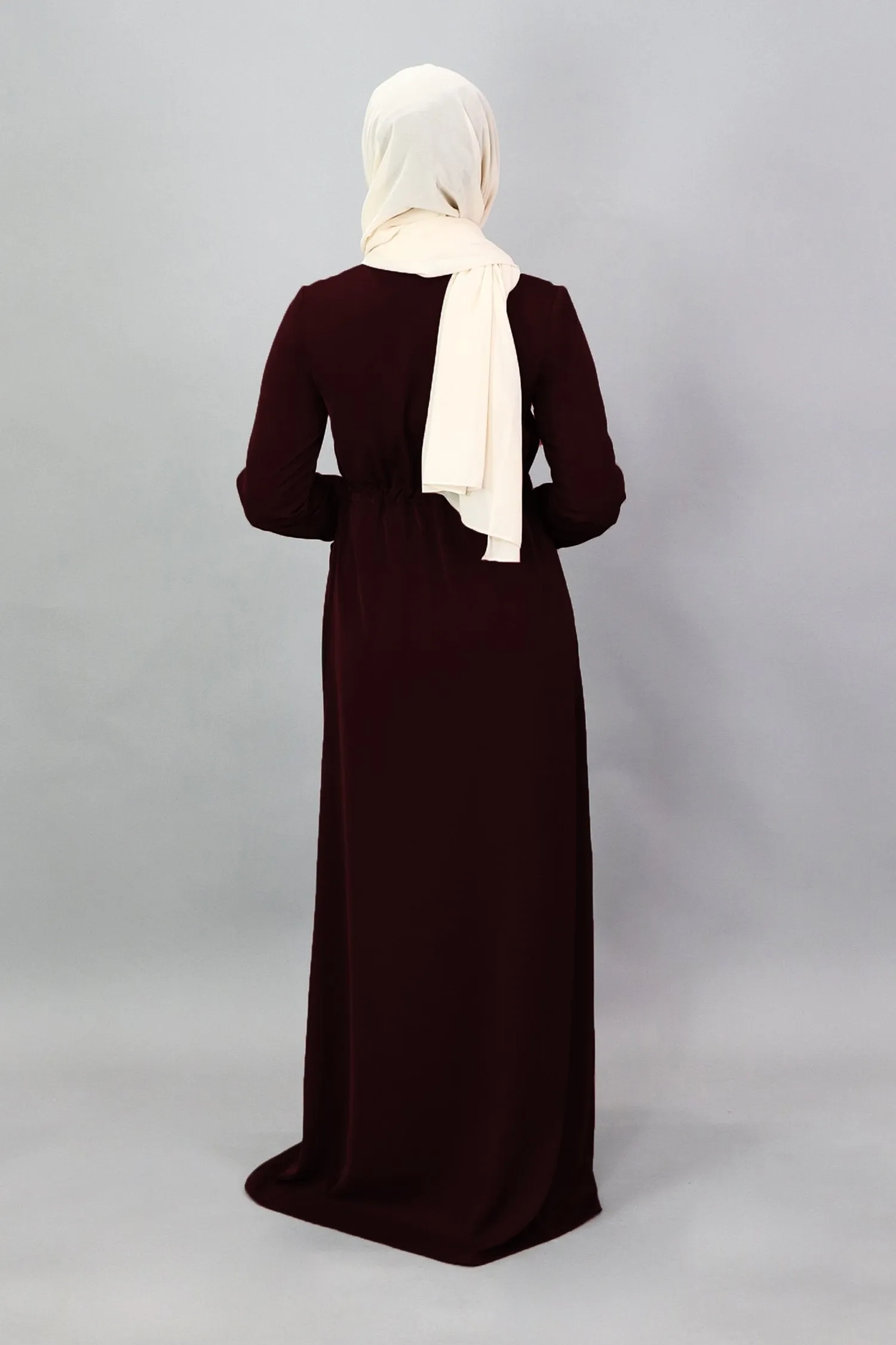 Mahogany Deluxe Soft Zipper-Down Maxi Dress