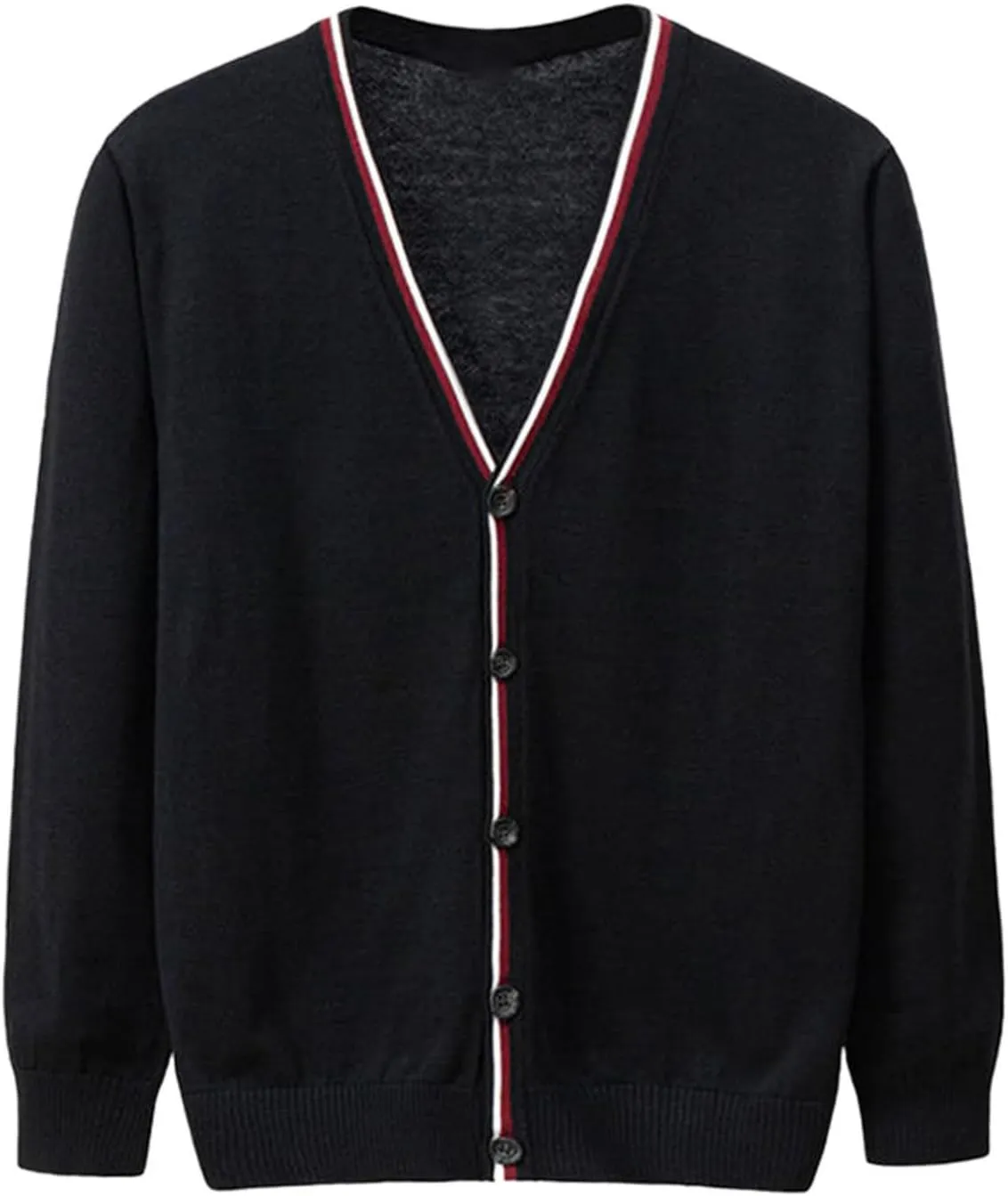 Mens Button Down Long Sleeve Shirt Knit V Neck Cardigan Botton Down Slim Autumn Tops College Students Outfits