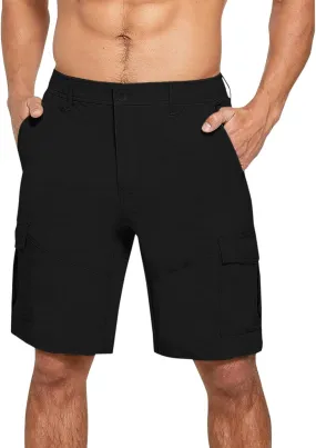Men's Casual Cotton Linen Shorts Casual Stretch Wide Leg Lounge Shorts Loose Lightweight Summer Beach Shorts with Pockets
