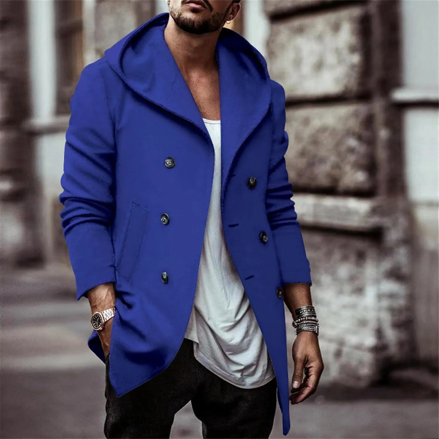 Mens Hoodie Sweatshirt Winter Full Zip Light Weight Fleece Sherpa Lined Warm Jacket Windproof Work Casual Coat Outdoor