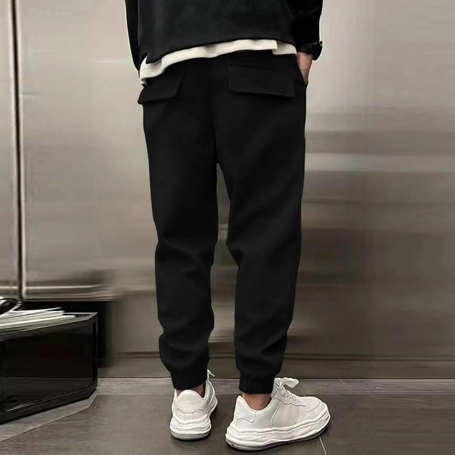 Mens Jogger Sweatpants Baggy Plus Size Comfy Thick Fleece Sweatpants Drawstring Workout Lounge Pants Joggers with Pocket