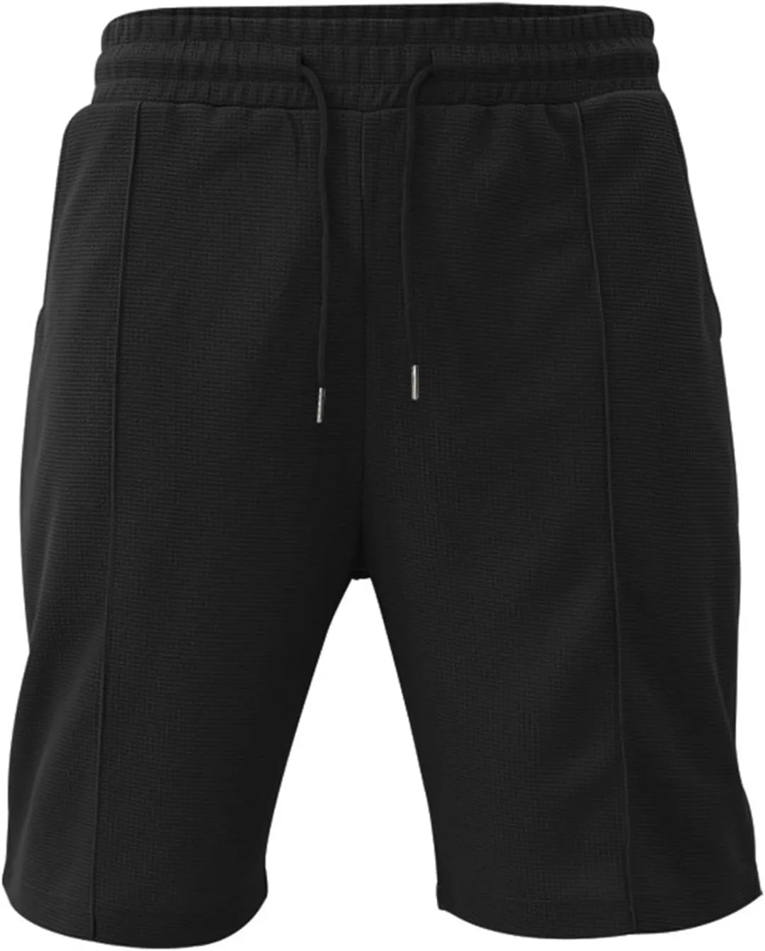 Mens Outdoor Fashion Shorts Waffle Casual Summer Wide Leg Bermuda Shorts with Pockets Elastic Waist Casual Loose Sweat Shorts