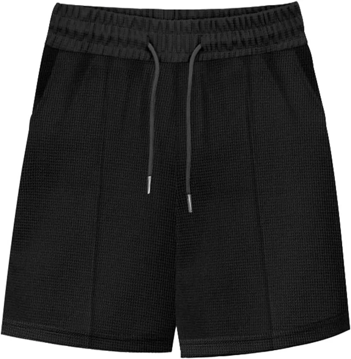 Mens Outdoor Fashion Shorts Waffle Casual Summer Wide Leg Bermuda Shorts with Pockets Elastic Waist Casual Loose Sweat Shorts