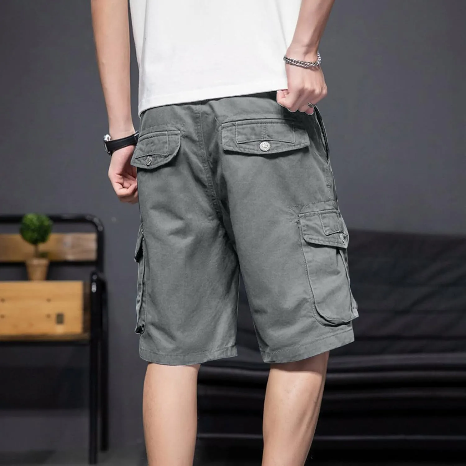 Mens Shorts Casual Cargo, Cargo Shorts Cotton Work Shorts Multi Pocket Casual Comfort Flex Waistband Shorts