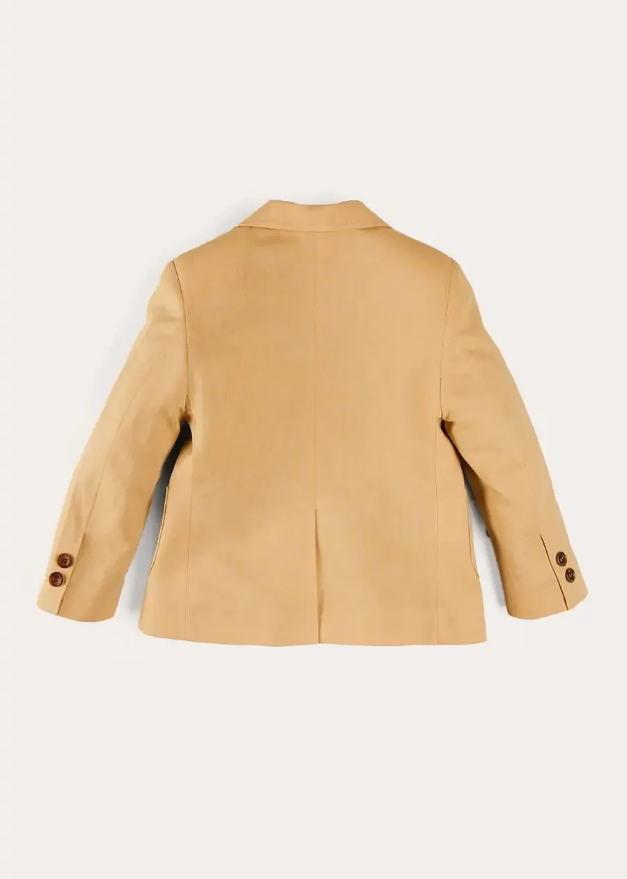 Plain Light Linen Blazer in Beige (4-10yrs)