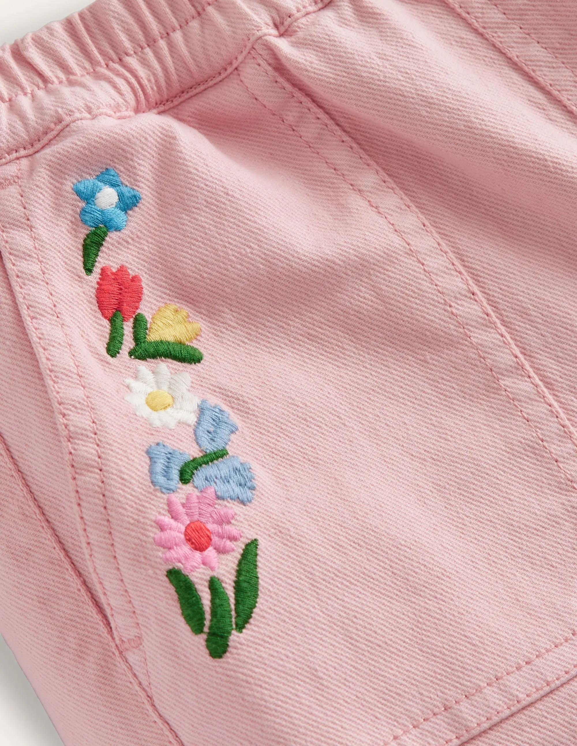 Pull-on Trouser-Provence Dusty Pink Embroidery