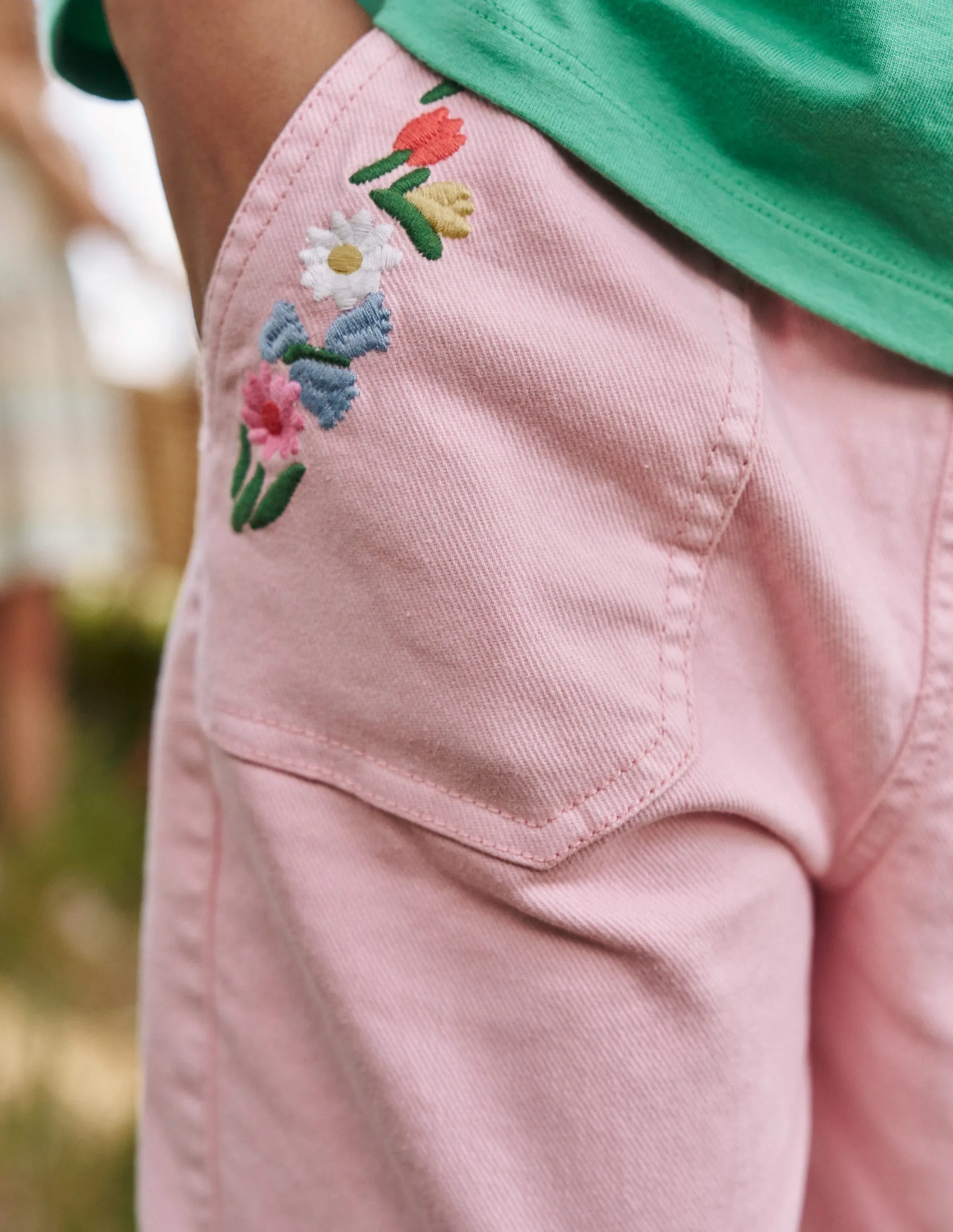 Pull-on Trouser-Provence Dusty Pink Embroidery