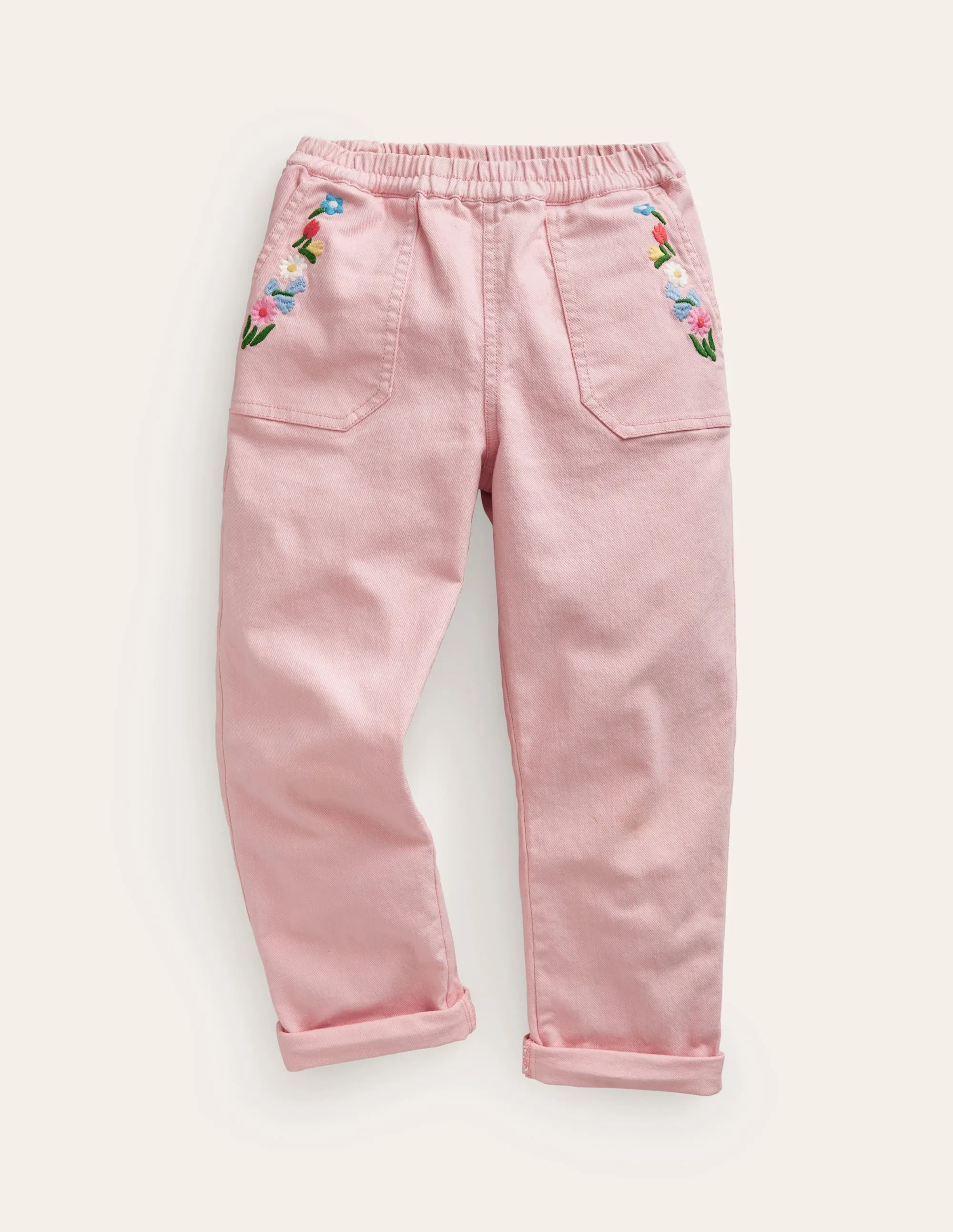 Pull-on Trouser-Provence Dusty Pink Embroidery