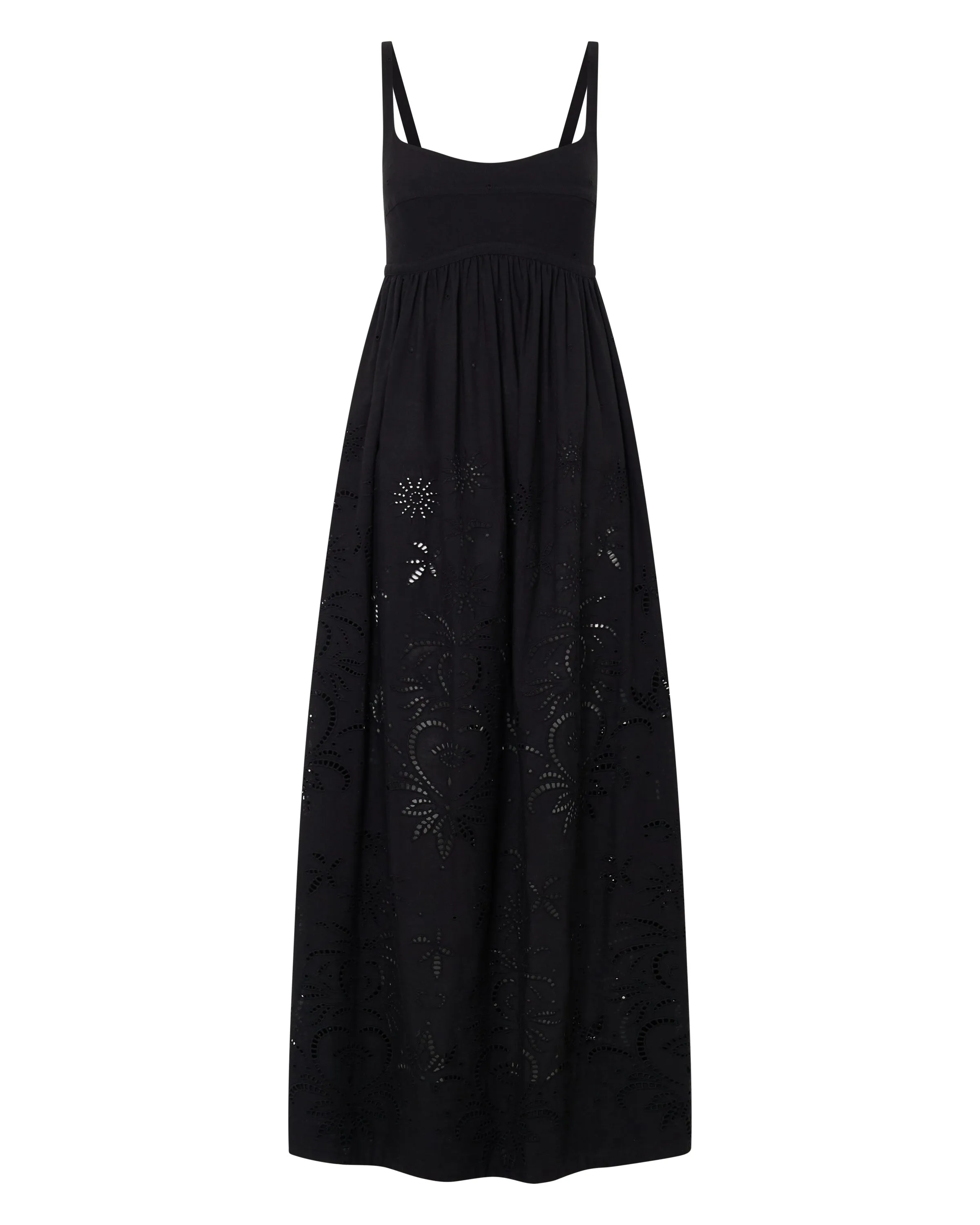 Raven Black Eyelet Linen Dress