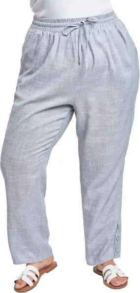 Royalty For Me Womens Women´s Plus Linen Button Hem Flood