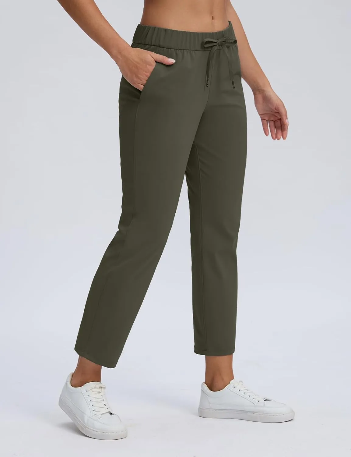 Seamaid Women's Golf Pants with Pockets 7/8 Stretch Travel Ankle Pants for Casual Athletic