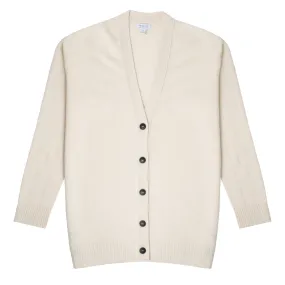 Sunspel Womens Lambswool Cardigan Ecru