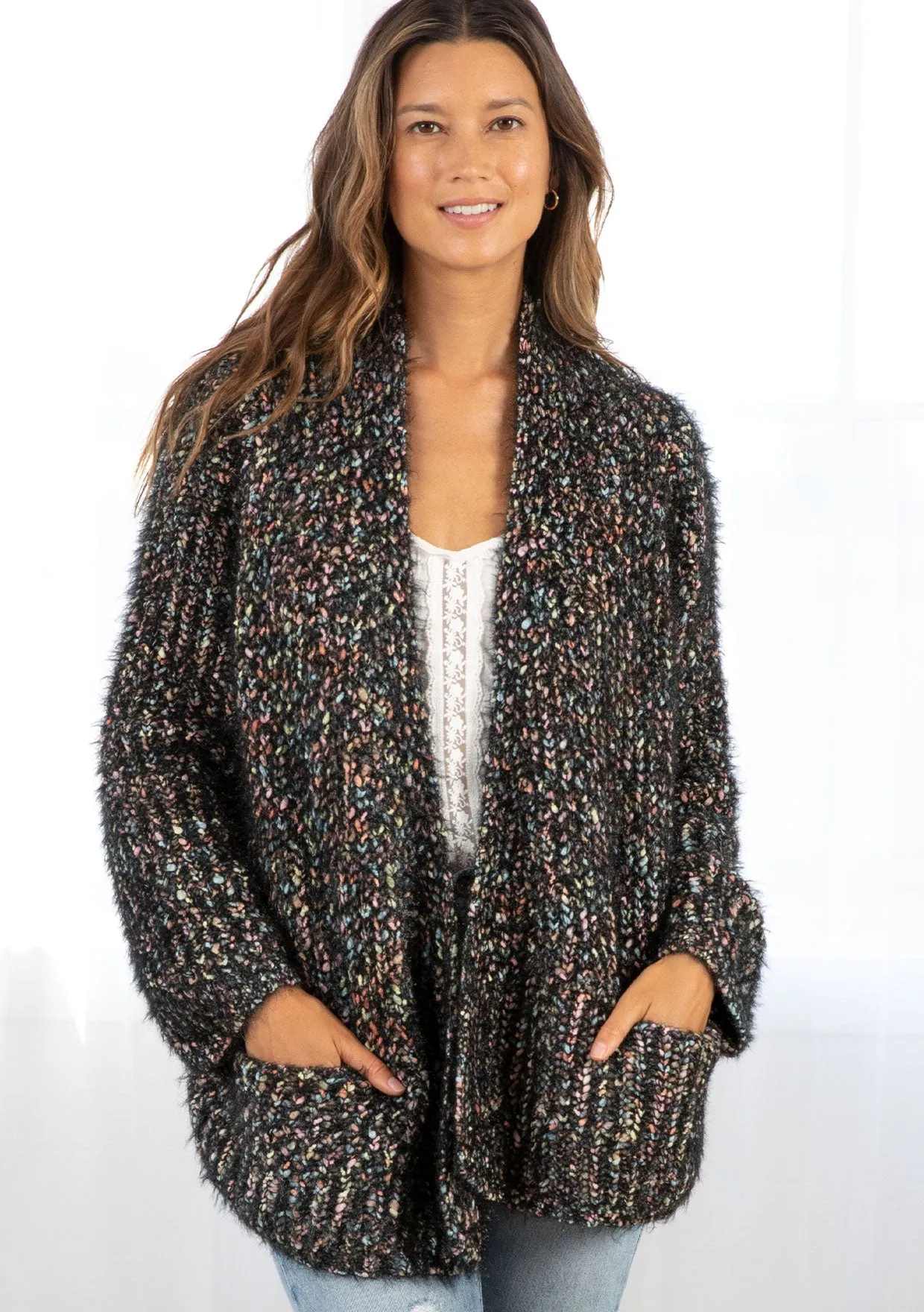 Super Soft Rainbow Cropped Cardigan