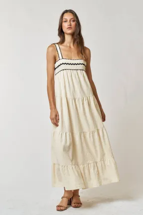 Tiered Tan Maxi Dress