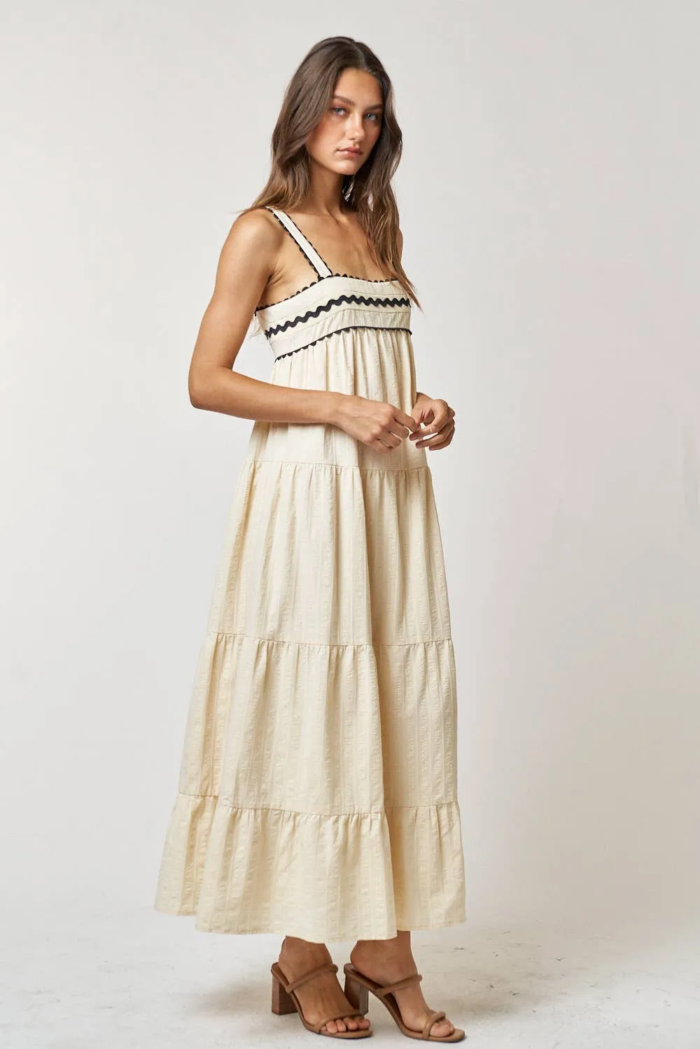 Tiered Tan Maxi Dress