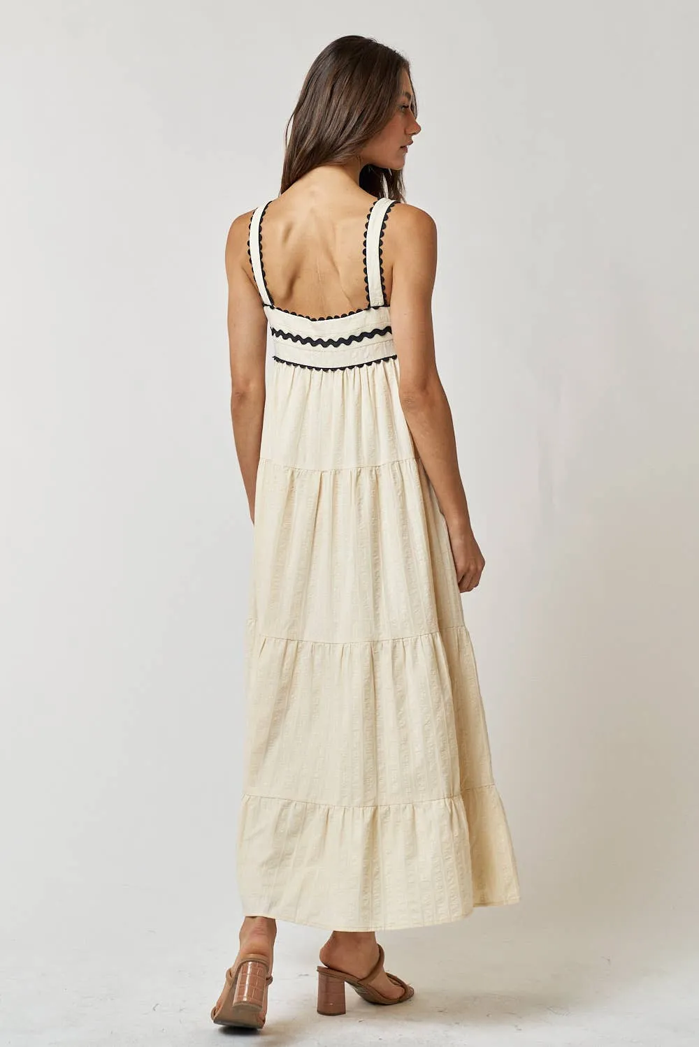 Tiered Tan Maxi Dress