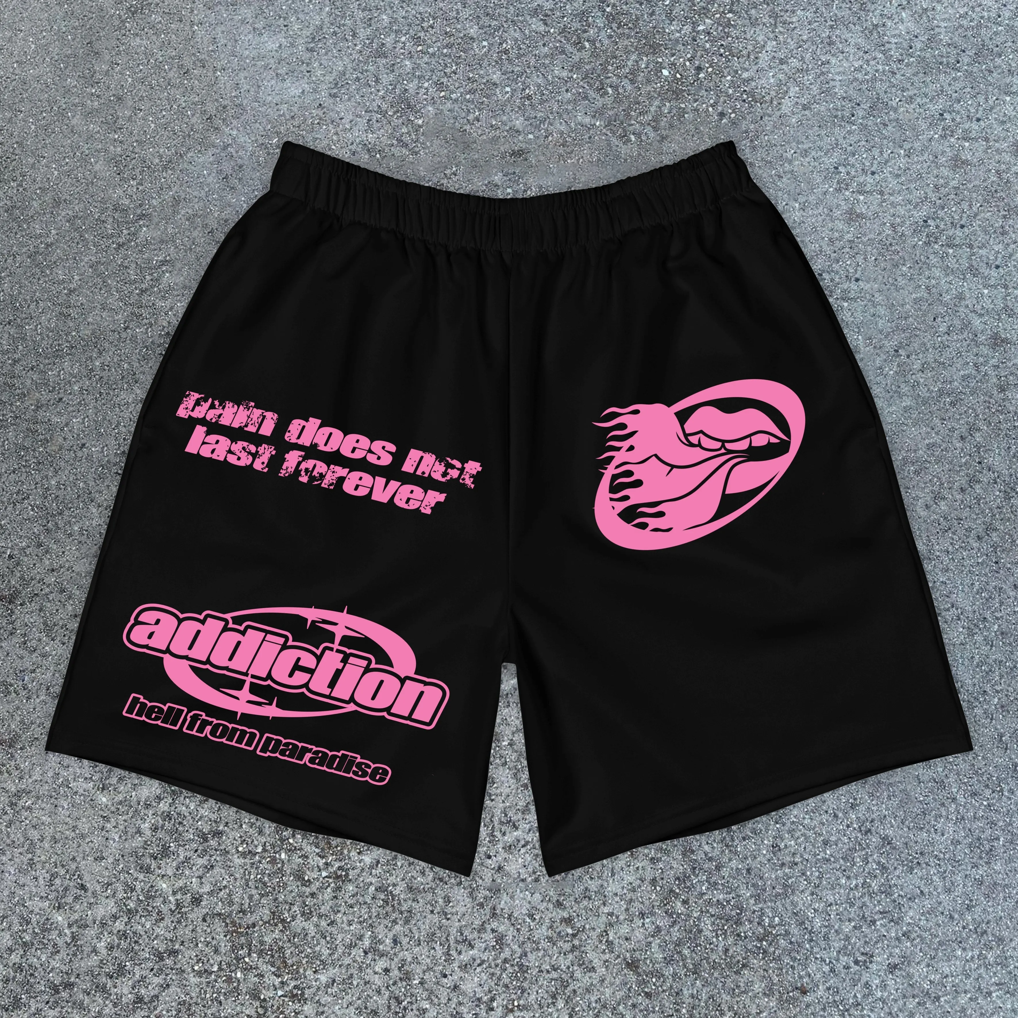 Vintage Print Street Casual Sports Shorts